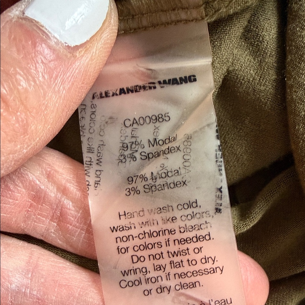 Alexander Wang T olive green T modal strapped cami small - Picture 15 of 15